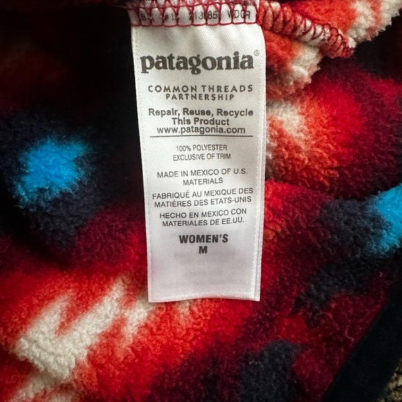 Patagonia Synchilla Snap-T Fleece Pullover Red Aztec Wild Desert Size Medium - Picture 4 of 4